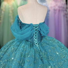 Blue Ball Gown Princess Girl Sweet 15 Quinceanera Dress Prom Party Gowns Dress