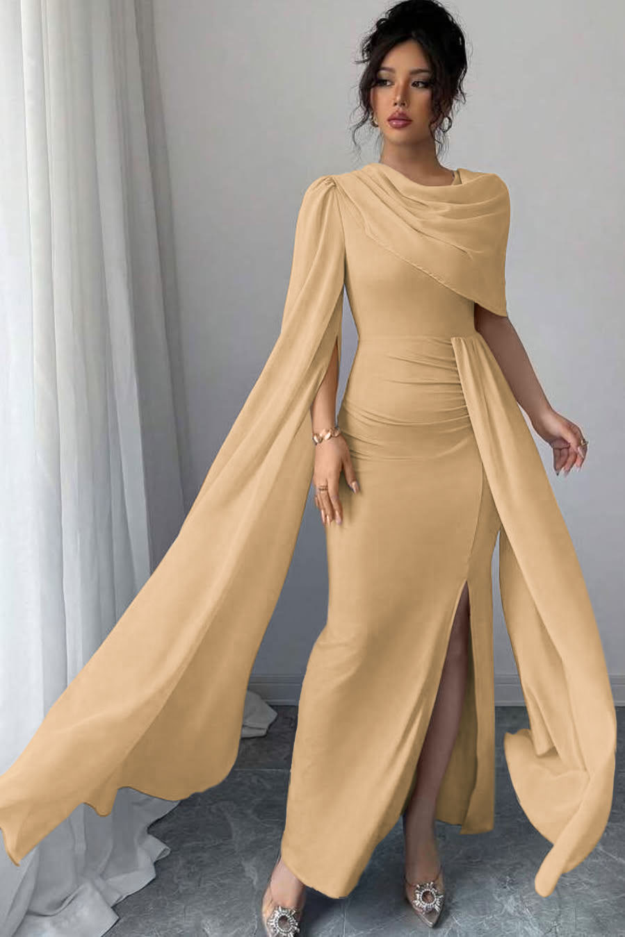 Blue Mermaid Prom Dress Satin Evening Dress