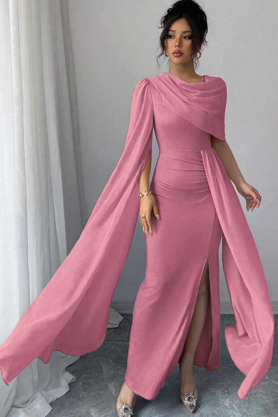 Blue Mermaid Prom Dress Satin Evening Dress