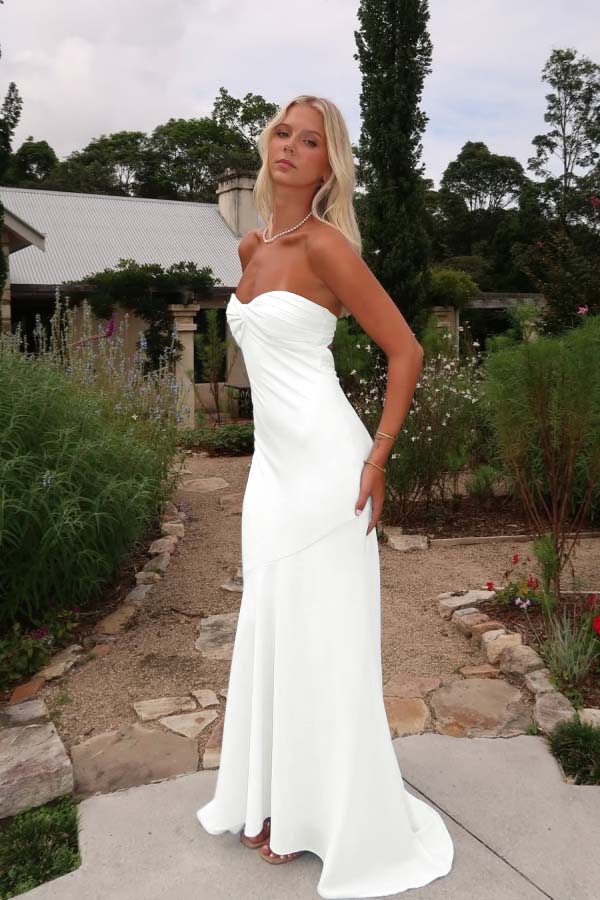 Blue Mermaid Prom Dress Sleeveless Sweetheart Satin Evening Dress