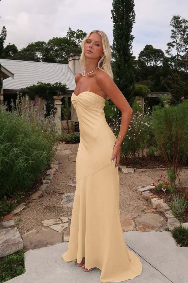 Blue Mermaid Prom Dress Sleeveless Sweetheart Satin Evening Dress