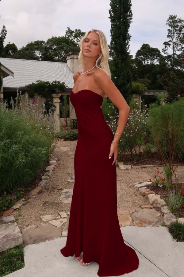 Blue Mermaid Prom Dress Sleeveless Sweetheart Satin Evening Dress