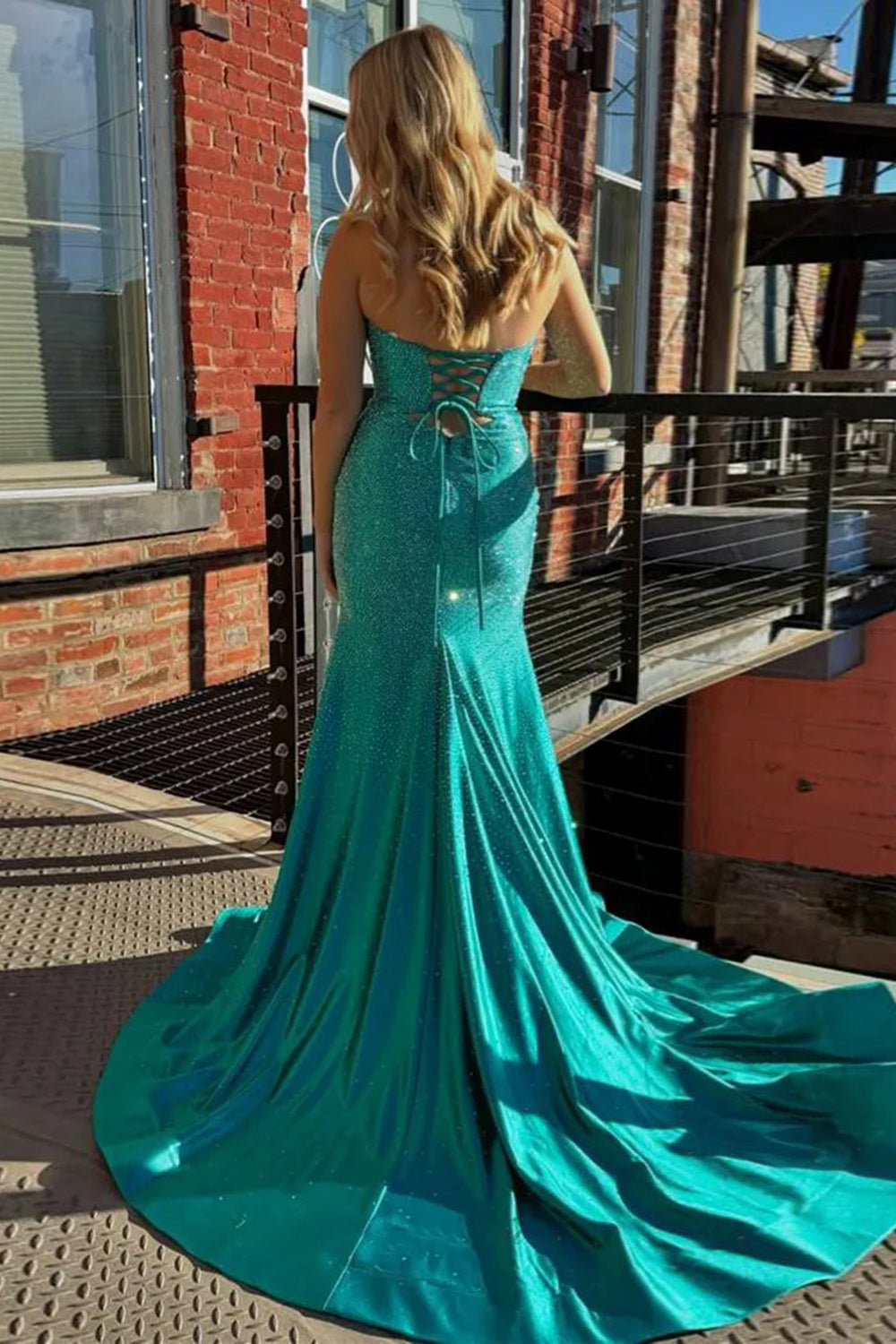 Blush Prom Dress Mermaid Hollow Out Sweetheart Formal Dress With Slit