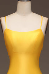 Bright Yellow Mermaid Long Prom Dress