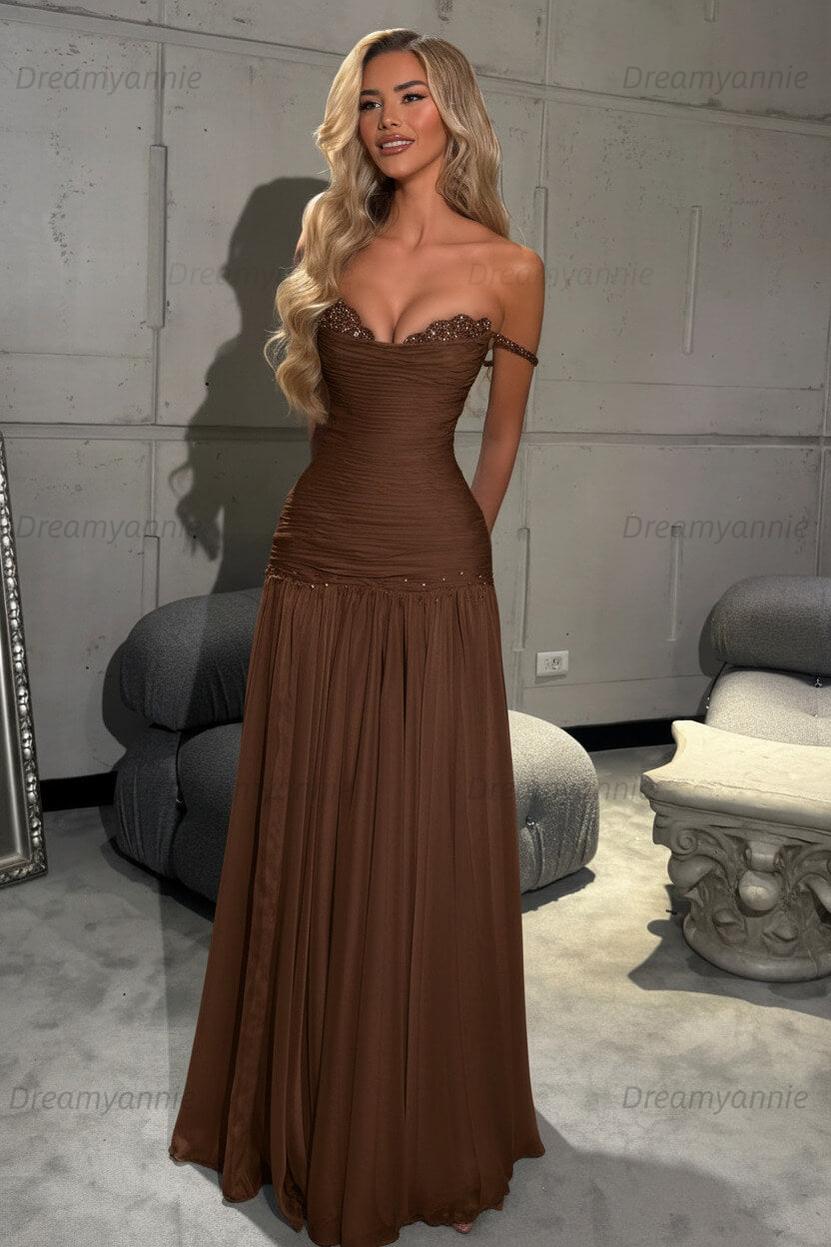 Mint Green Off The Shoulder Prom Dress A Line Formal Evening Gown