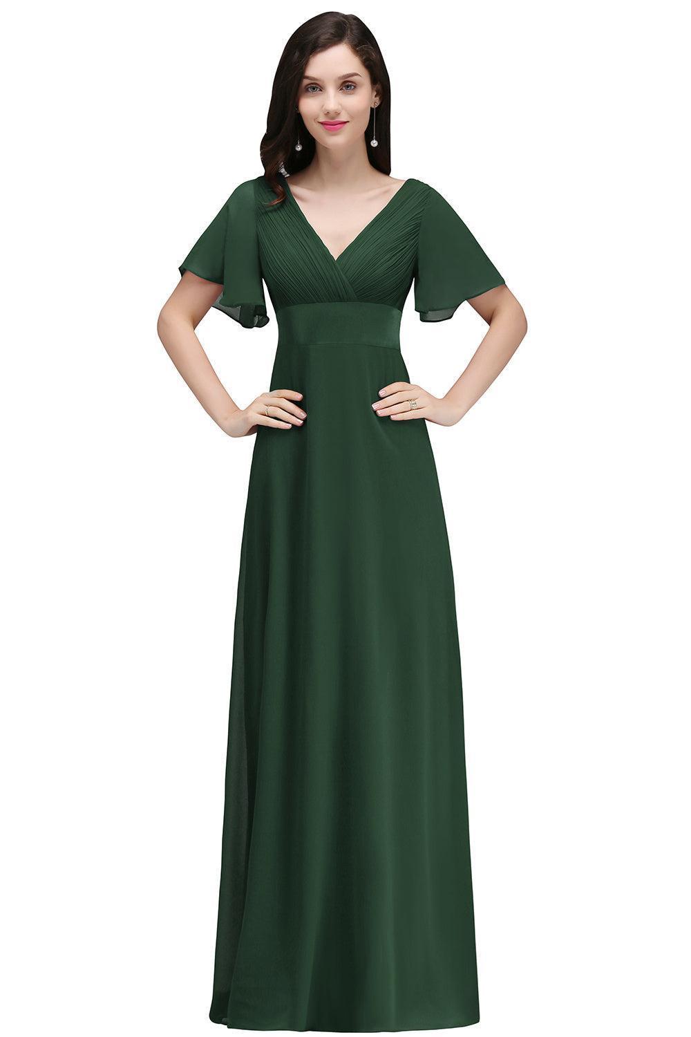 Dreamyannie Women Burgundy Chiffon V Neck Bridesmaid Dress Batwing Sleeves Wedding Party Dress Dreamyannie UK Dreamyannie Women Burgundy Chiffon V Neck Bridesmaid Dress Batwing Sleeves Wedding Party Dress Dreamyannie UK