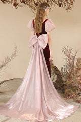 Burgundy Velvet Evening Dress Mermaid Long Formal Christmas Party Dress