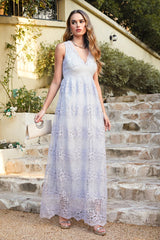 Lilac V Neck Bridesmaid Dress Lace Party Dress