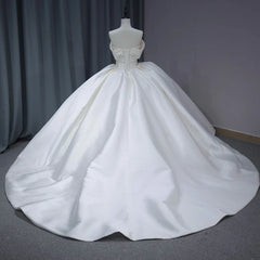 Champagne Chapel Train Princess Quinceanera Dress Elegant Satin Long Sweet 16 Dress Ball Gown Dress