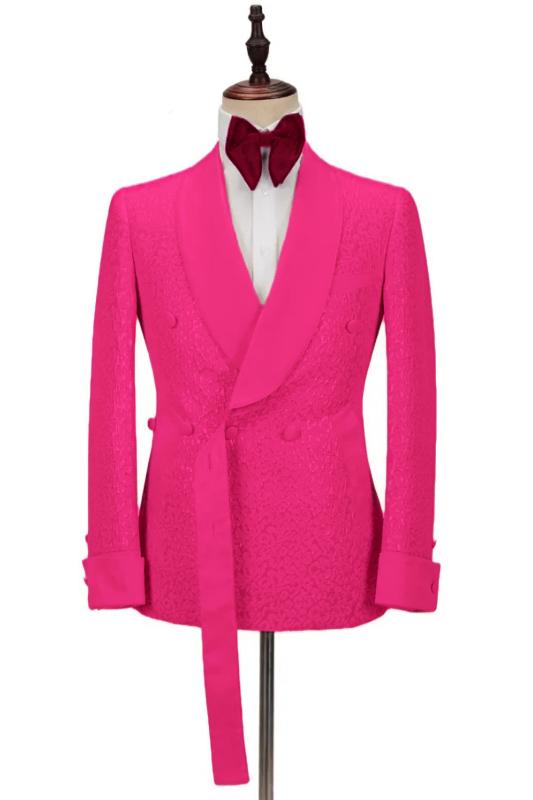 Champagne Shawl Lapel Double Breasted Wedding Suit