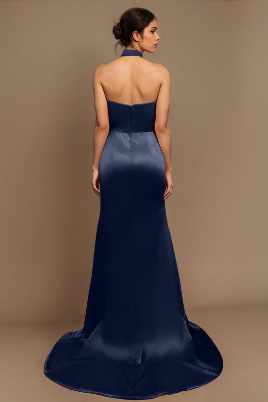 Charmeuse Bridesmaid Dresses With High Split