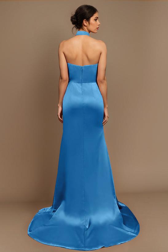 Charmeuse Bridesmaid Dresses With High Split