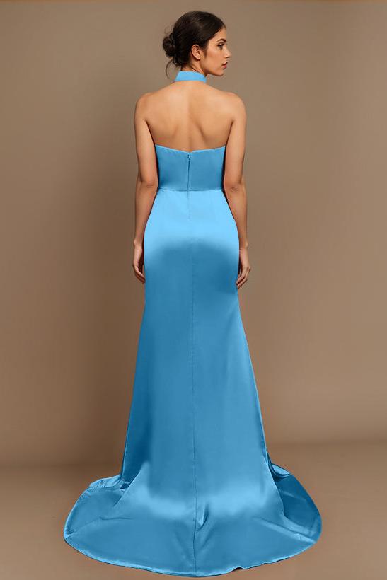 Charmeuse Bridesmaid Dresses With High Split