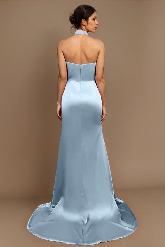 Charmeuse Bridesmaid Dresses With High Split