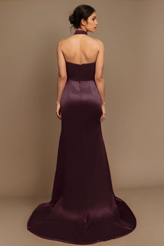 Charmeuse Bridesmaid Dresses With High Split