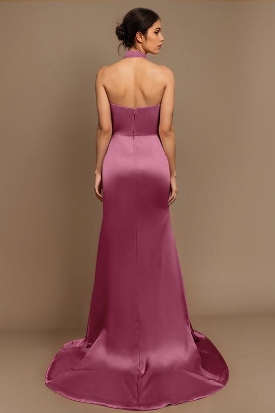 Charmeuse Bridesmaid Dresses With High Split