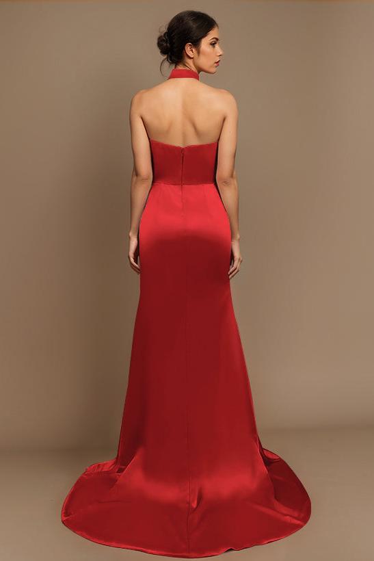 Charmeuse Bridesmaid Dresses With High Split