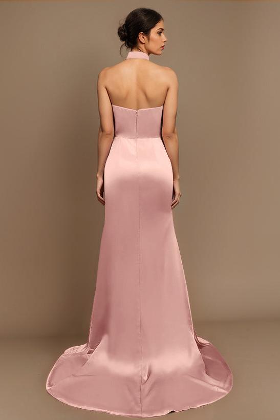 Charmeuse Bridesmaid Dresses With High Split