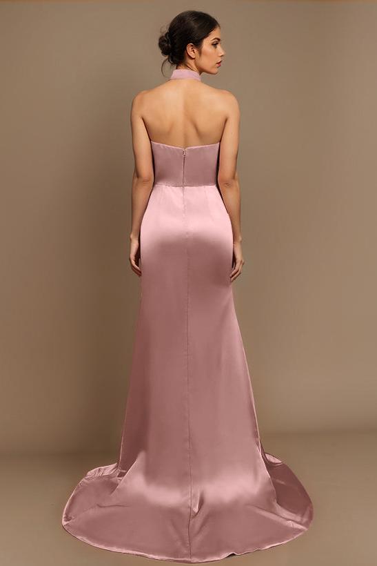 Charmeuse Bridesmaid Dresses With High Split