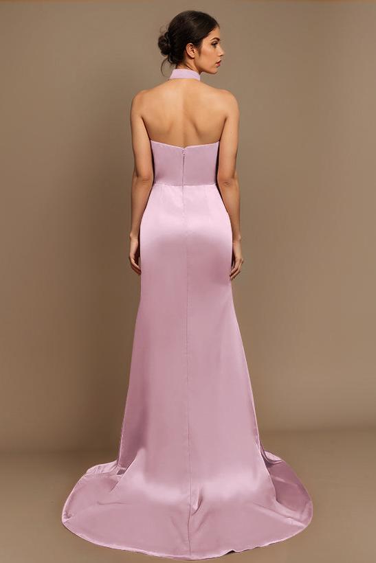 Charmeuse Bridesmaid Dresses With High Split