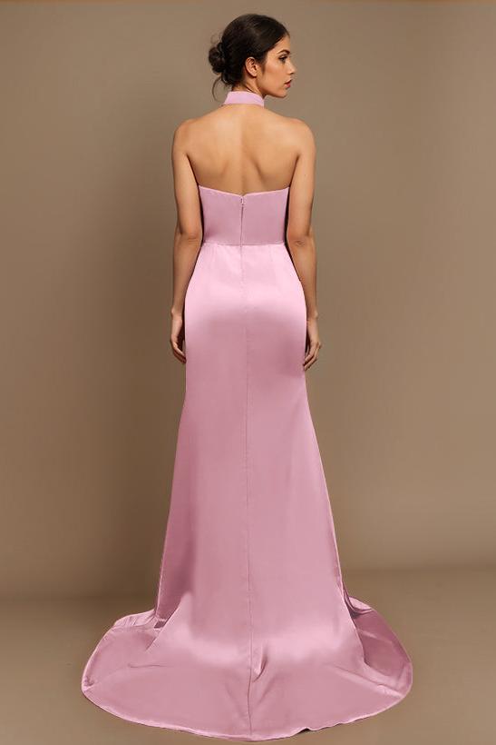 Charmeuse Bridesmaid Dresses With High Split