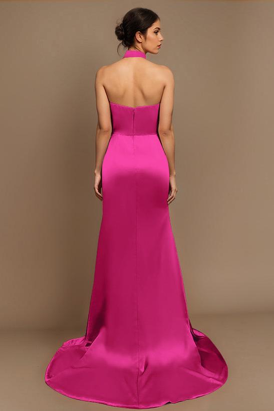 Charmeuse Bridesmaid Dresses With High Split