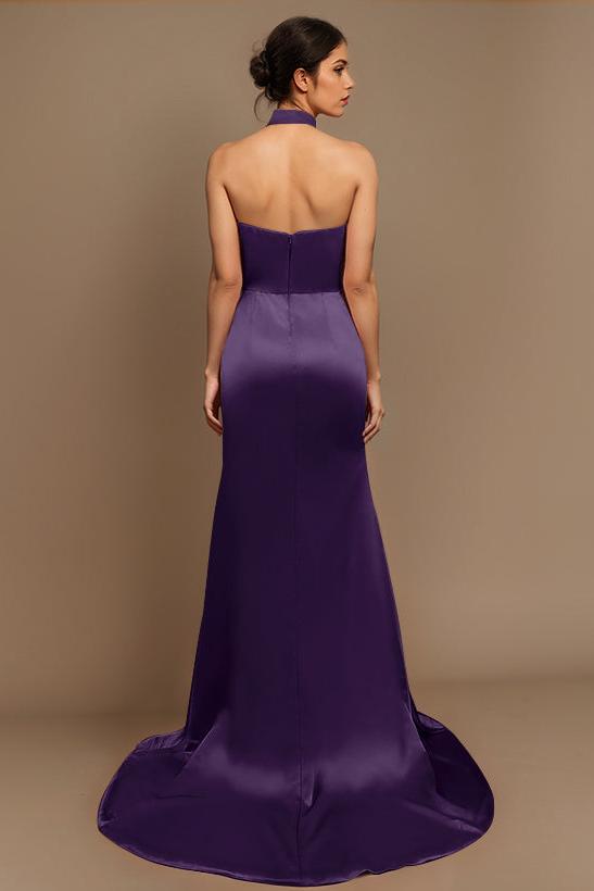 Charmeuse Bridesmaid Dresses With High Split