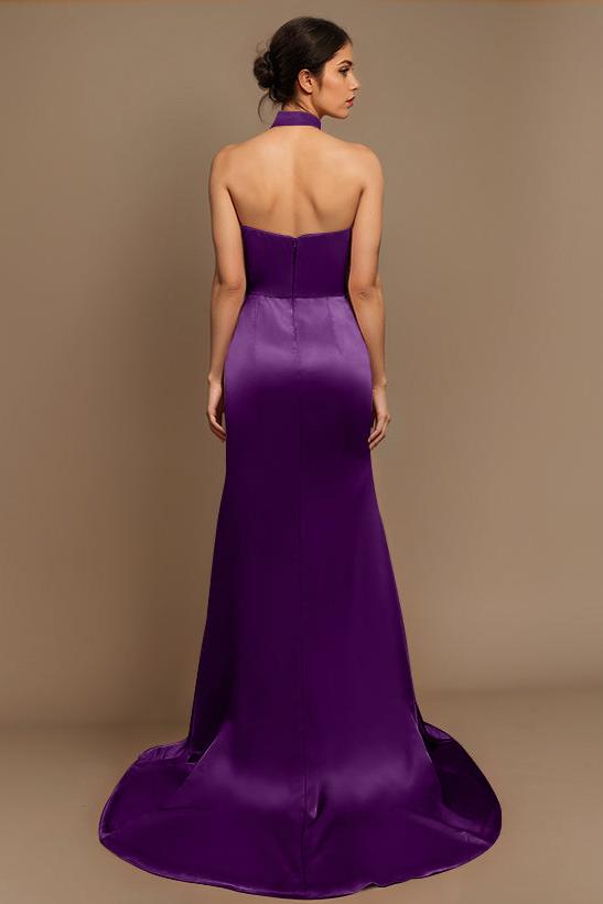 Charmeuse Bridesmaid Dresses With High Split