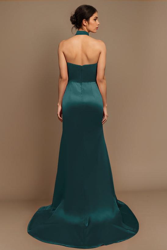 Charmeuse Bridesmaid Dresses With High Split