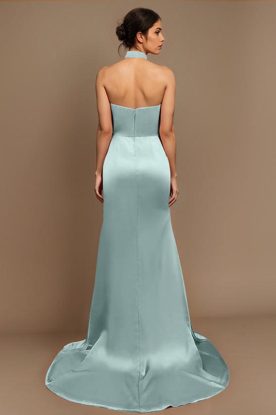 Charmeuse Bridesmaid Dresses With High Split