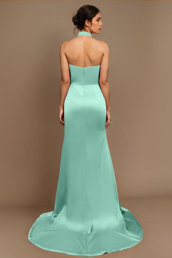 Charmeuse Bridesmaid Dresses With High Split