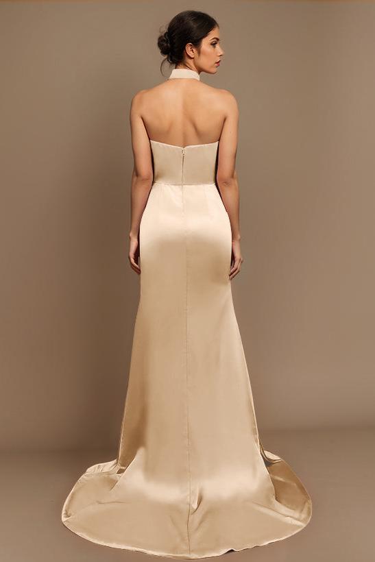 Charmeuse Bridesmaid Dresses With High Split