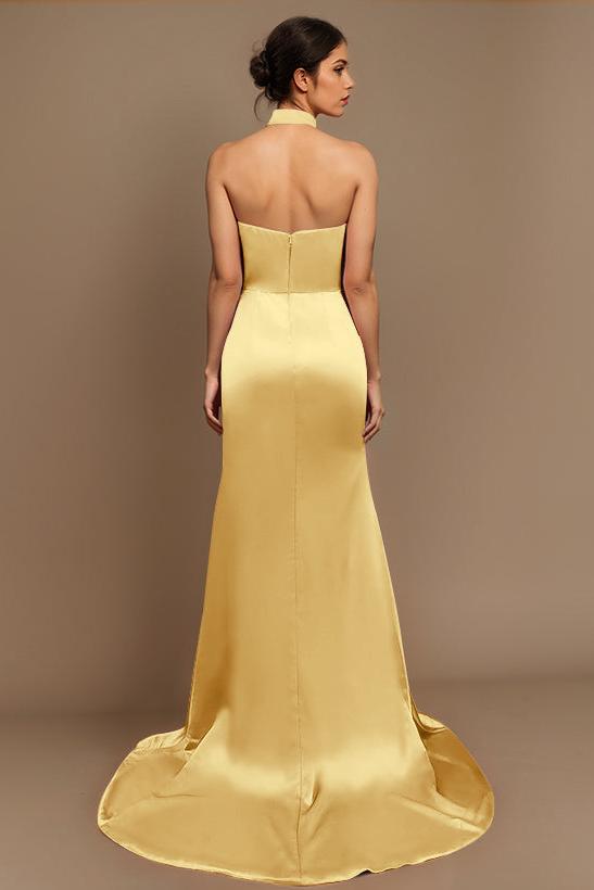 Charmeuse Bridesmaid Dresses With High Split