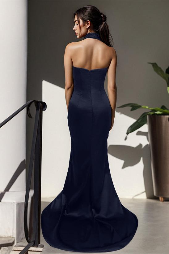 Charmeuse Bridesmaid Dresses With High Split