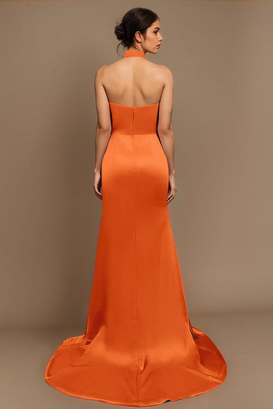 Charmeuse Bridesmaid Dresses With High Split