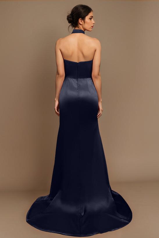 Charmeuse Bridesmaid Dresses With High Split