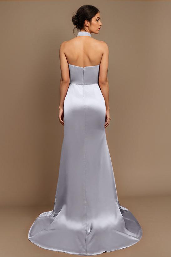 Charmeuse Bridesmaid Dresses With High Split