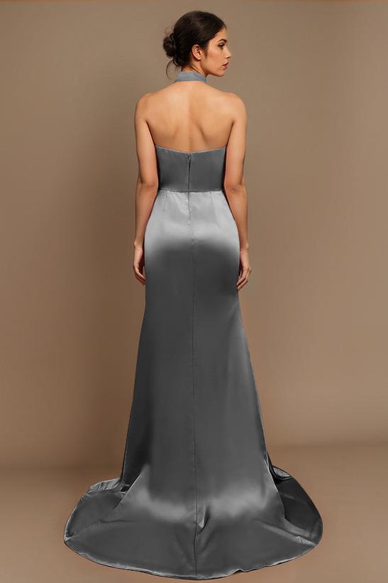 Charmeuse Bridesmaid Dresses With High Split