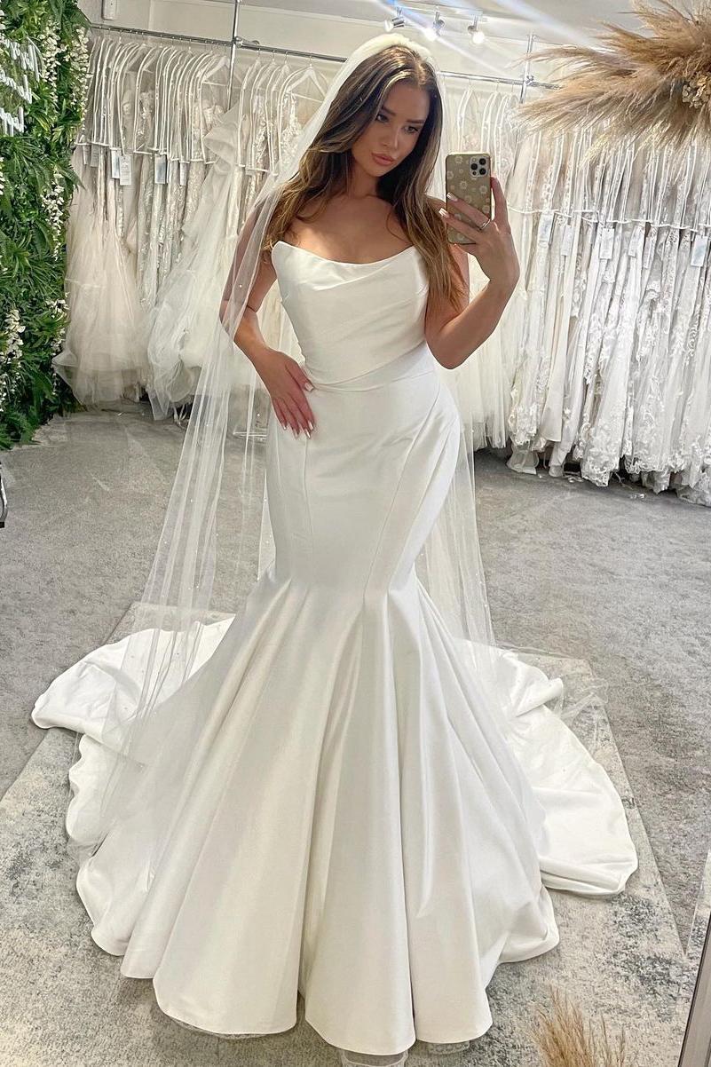blush mermaid wedding dress Sweetheart Long Mermaid Blush Pink Wedding Dresses, Organza Wedding Dr –  ClaireBridal