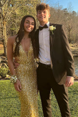 Classic 2-Piece Black Notched Lapel Slim Fit Prom Graduation Tuxedo for Men