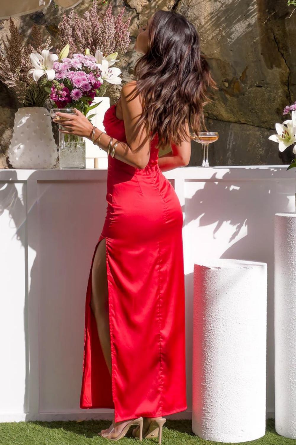 Dreamyannie Classic Sheath Spaghetti Straps Candy Pink Long Prom Dress With Ruched Formal Evening Gown
