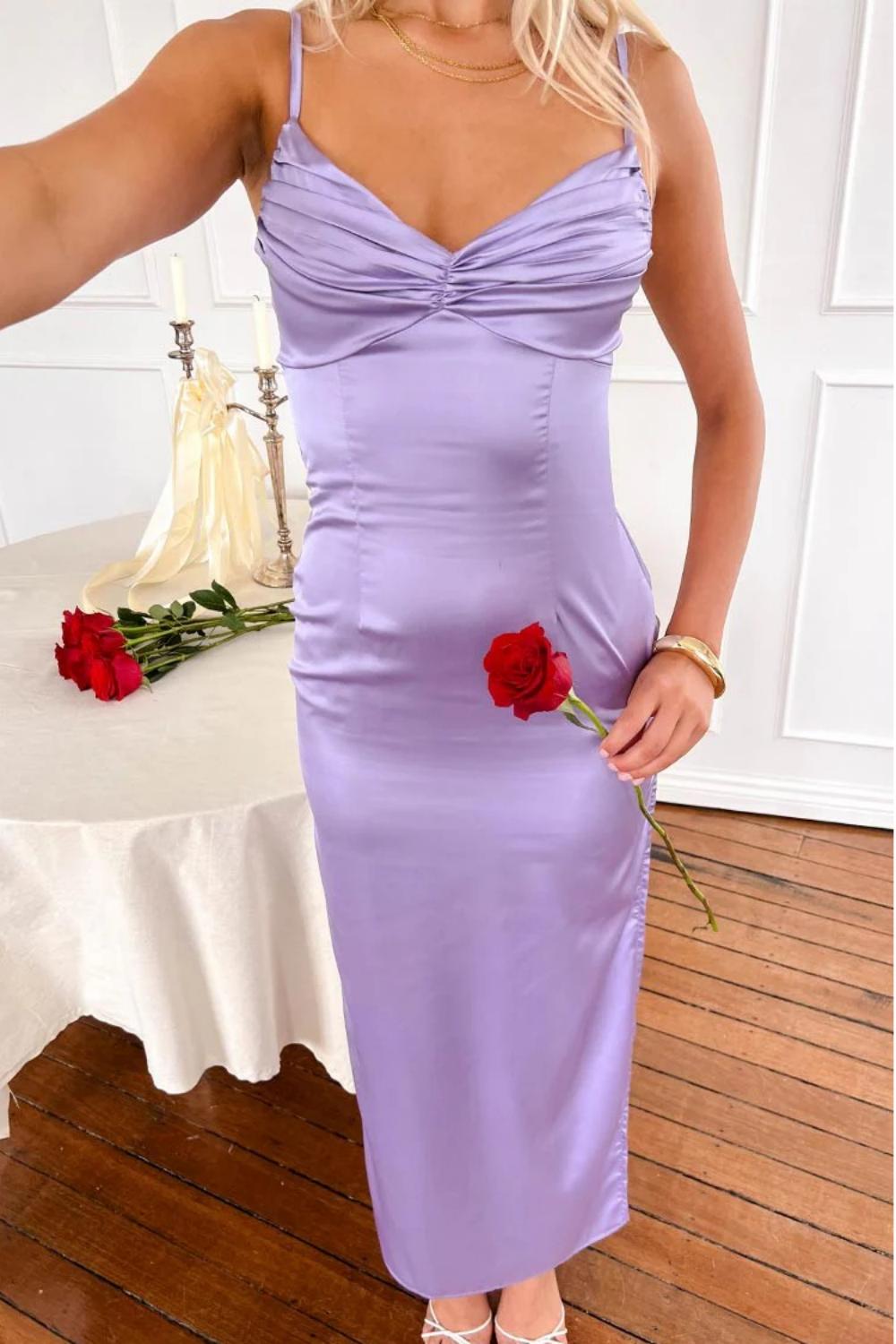 Dreamyannie Classic Sheath Spaghetti Straps Candy Pink Long Prom Dress With Ruched Formal Evening Gown