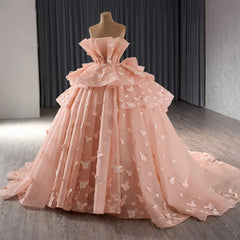 Quinceanera Dress Ball Gown Strapless 3D Butterfly Sweet 16 Dress