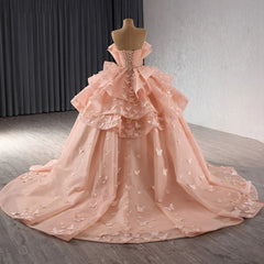 Quinceanera Dress Ball Gown Strapless 3D Butterfly Sweet 16 Dress