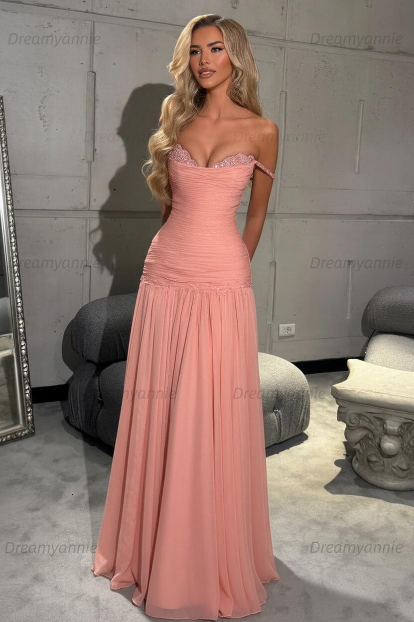 Mint Green Off The Shoulder Prom Dress A Line Formal Evening Gown