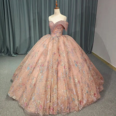 Crystals Beading Sleeveless Quinceanera Dress Ball Gown Floral Sequins Sweet 16 Party Dress