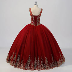 Red Quinceanera Dress Sleeveless Sweet 16 Dress Lace Up Birthday 15 Party Ball Gown Dress