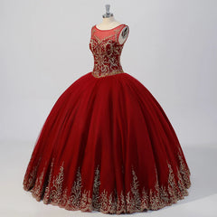 Red Quinceanera Dress Sleeveless Sweet 16 Dress Lace Up Birthday 15 Party Ball Gown Dress