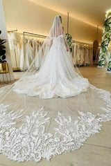 Ivory Wedding Dress A Line Off the Shoulder Bridal Dress with Appliques