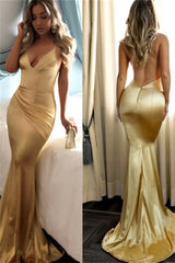 Daffodil V Neck Sleeveless Long Mermaid Evening Dress Online